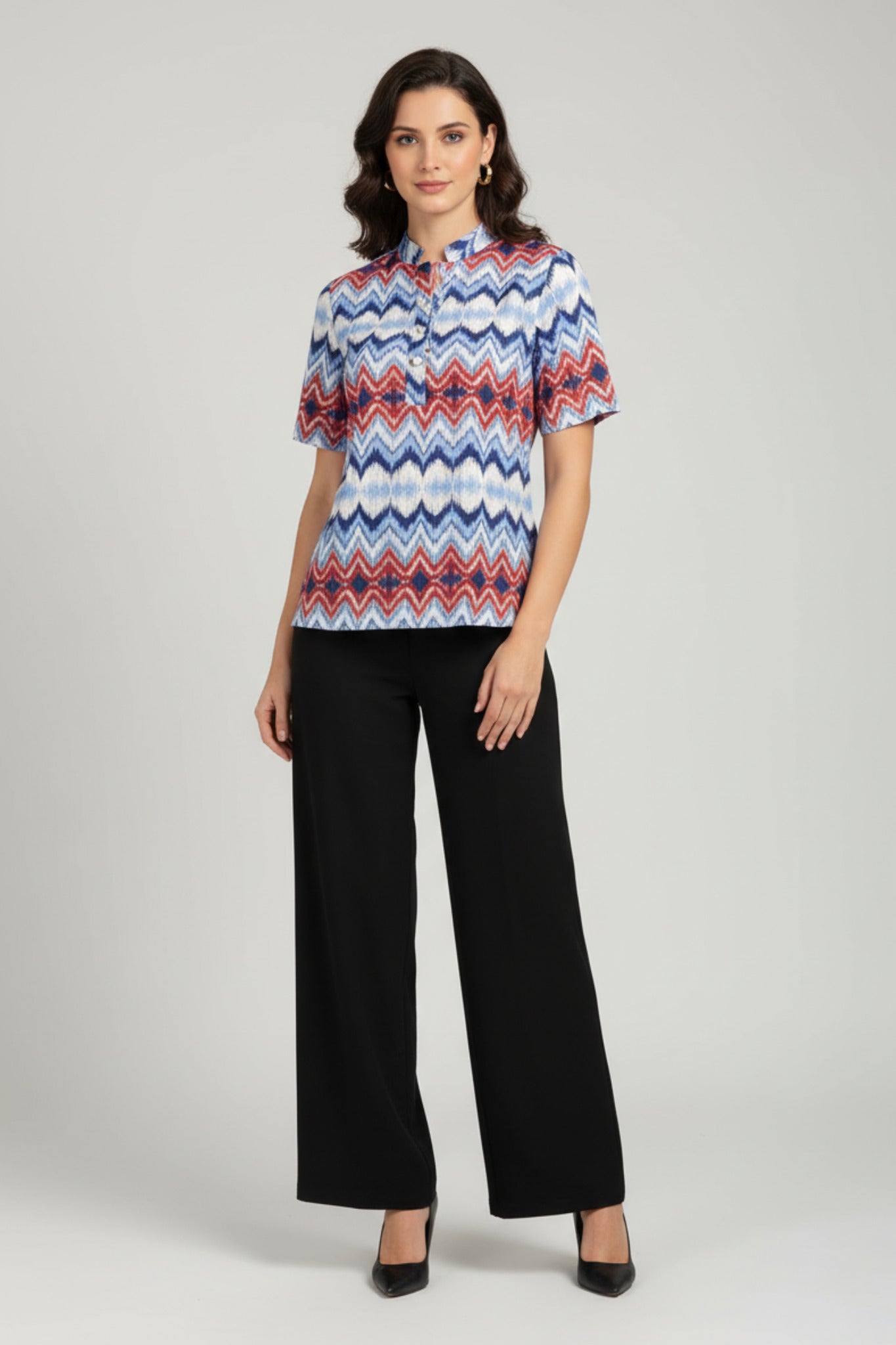 Mandarin Vibe Short Sleeve Top