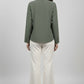 Pleated V-Neck Top - Olive | Polyester