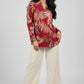 V-Neck Floral Tunic – Red | Viscose Blend