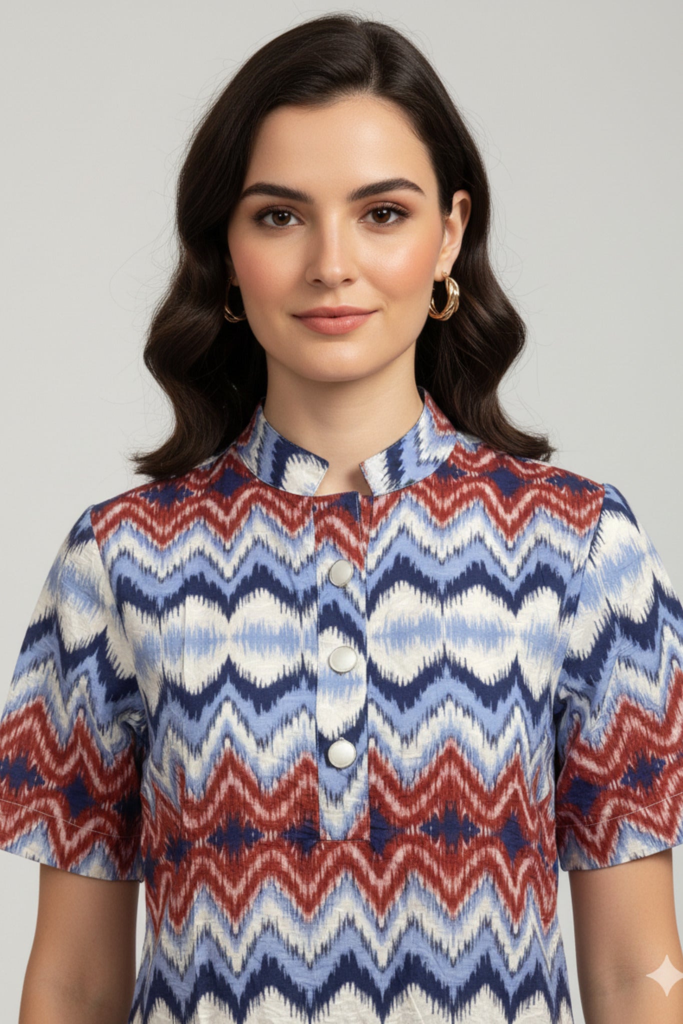 Mandarin Vibe Short Sleeve Top