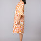 Orange Medallion Midi Dress