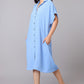 Sky Blue Shirt Dress