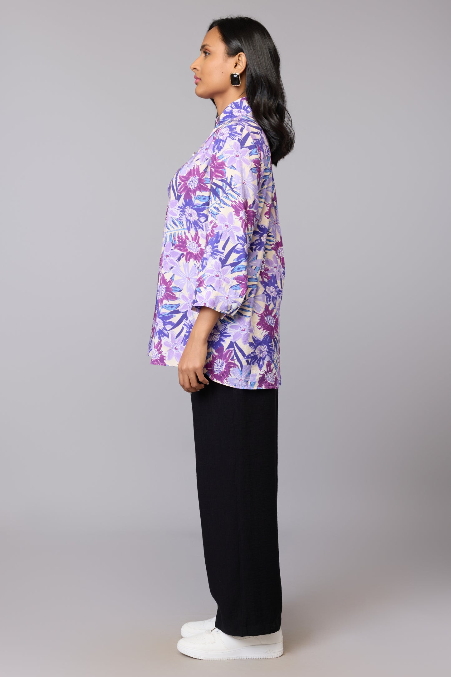 Purple Bloom Longline Top