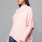 Effortlessly Chic Asymmetrical Sweater - Pink