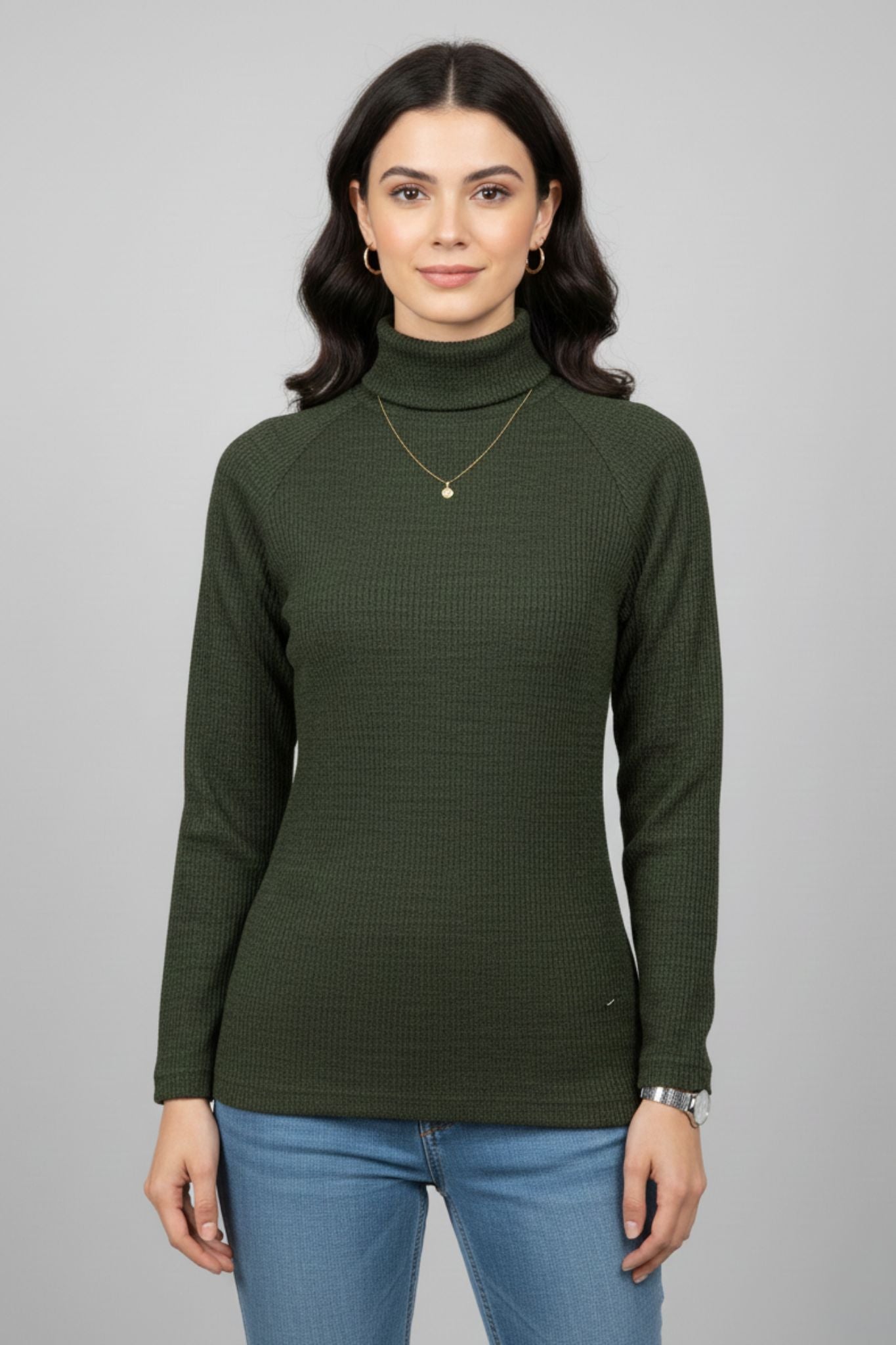 Green Slim Fit Casual Top