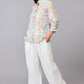 Cloudy Florals Mandarin Top