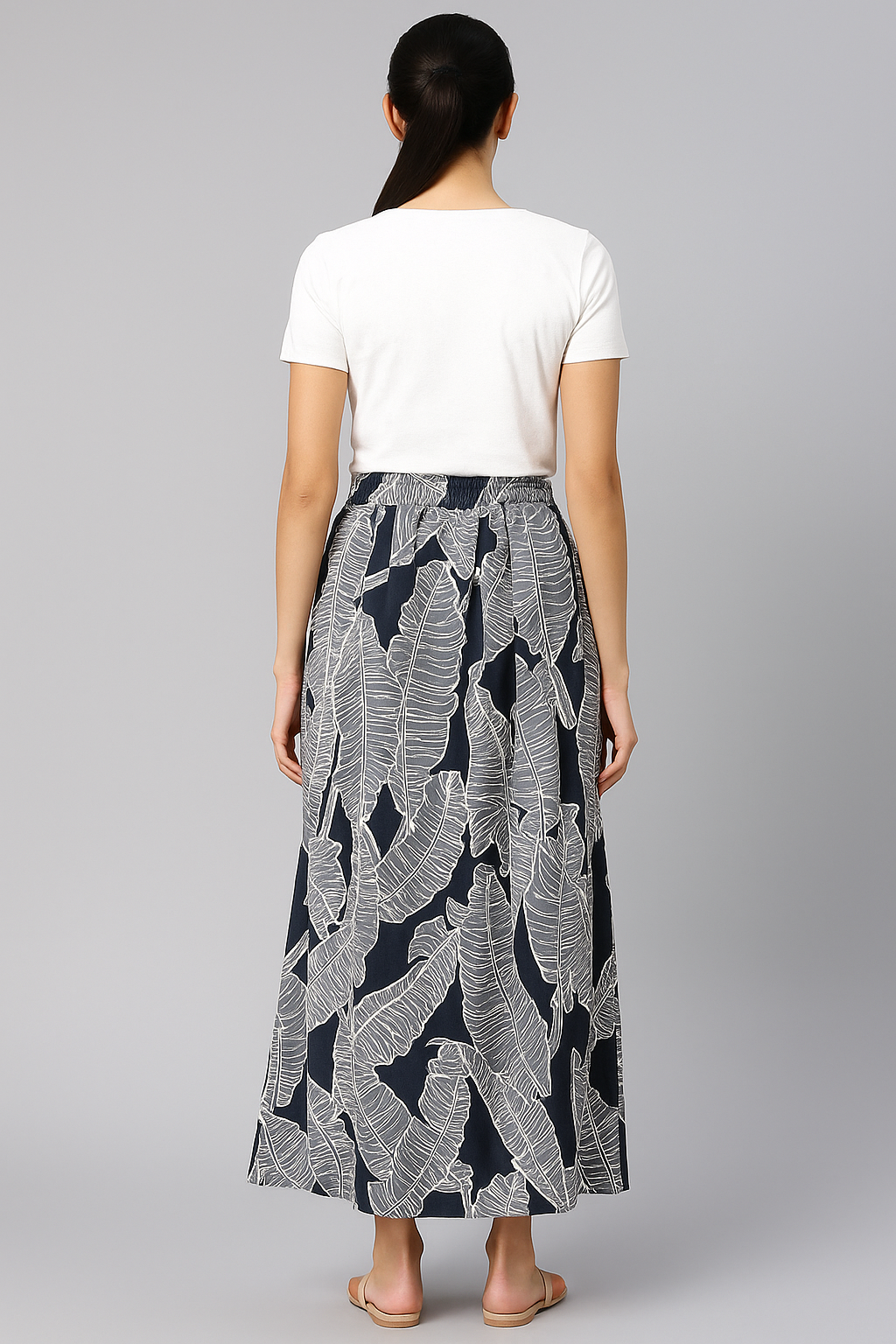 Tropical Leaf Maxi Skirt