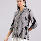 Black Leaf Print Shirt Top