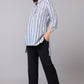 Elegant Grey Stripe Cotton Tunic