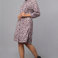 Purple Floral Shirt Dress with Waist Belt
