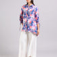 Purple Floral Print Long Sleeve Tunic