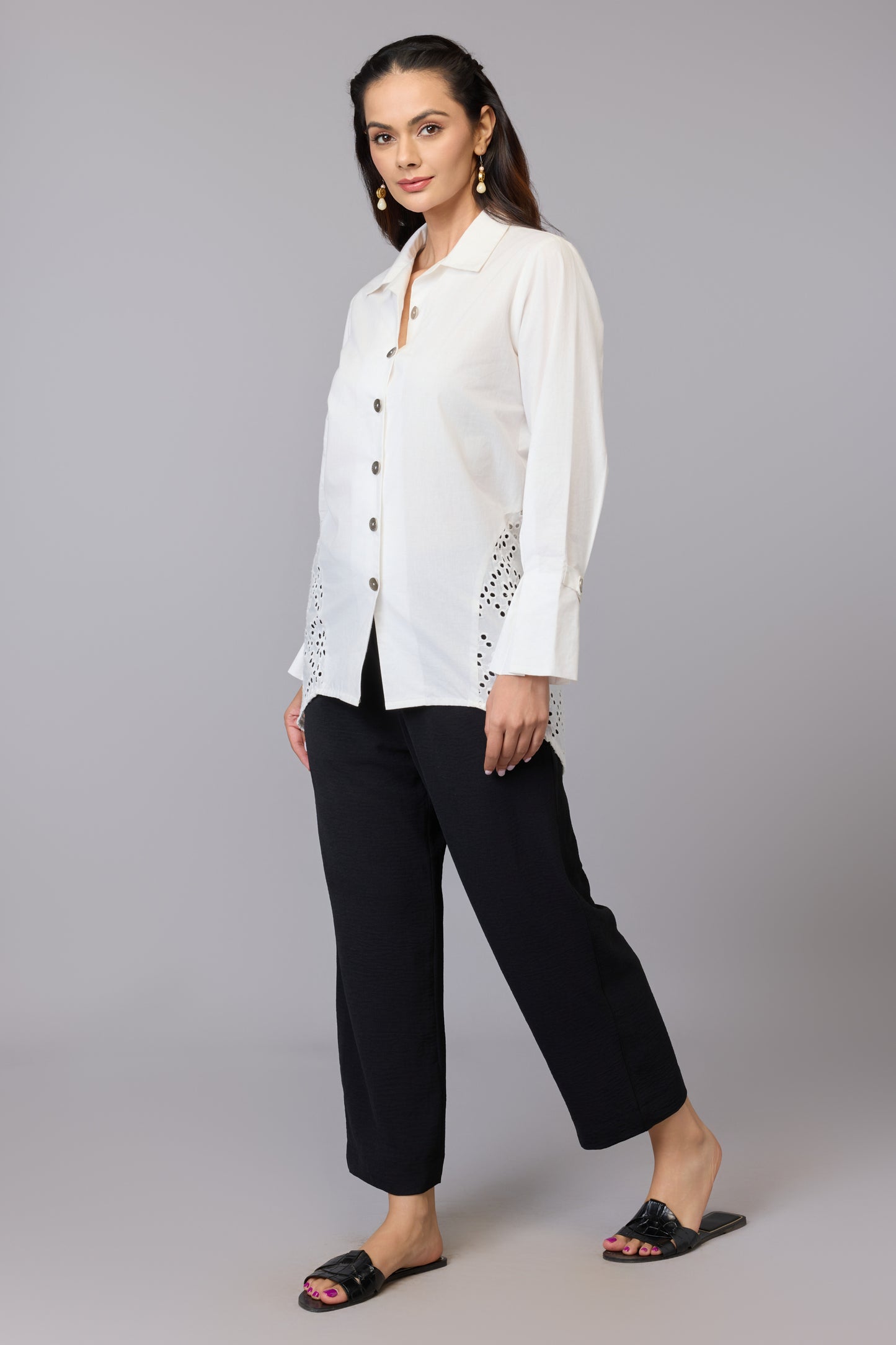 White Elegance Schiffli Tunic