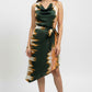 Asymmetric Cowl Neck Dress - Multi | Polyester