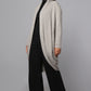 Longline Knit Sweater with Draped Hem - Grey