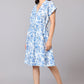 Blue Blossom Drawstring Dress