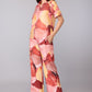 Blush Abstract Collared Top