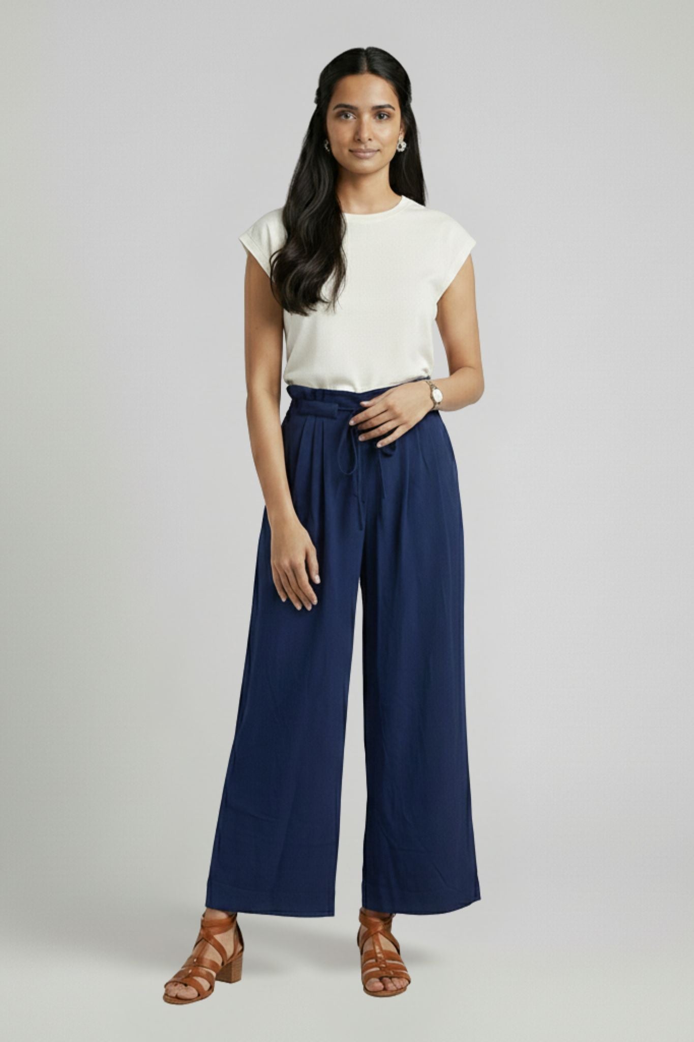 Smart Casual Trousers - Navy | Polyester