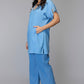 Soft Blue Lyocell Denim Trouser