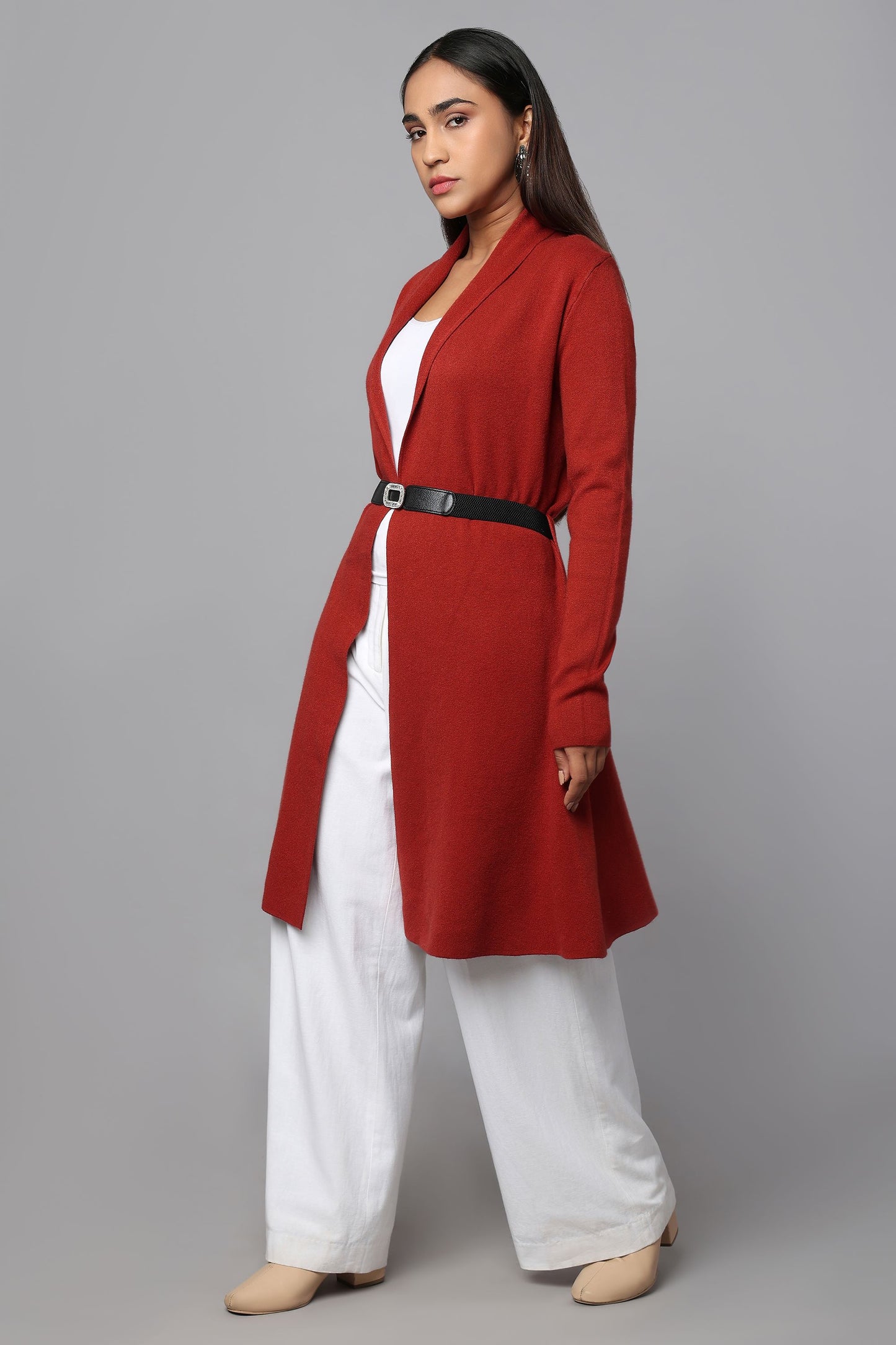 The Cinched Grace Sweater - Rust