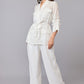 Classic White Belted Schiffli Shirt