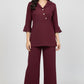 Maroon Button-Detail Co-Ord Set