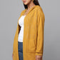 Hooded Embellished Longline Cardigan - Ocher