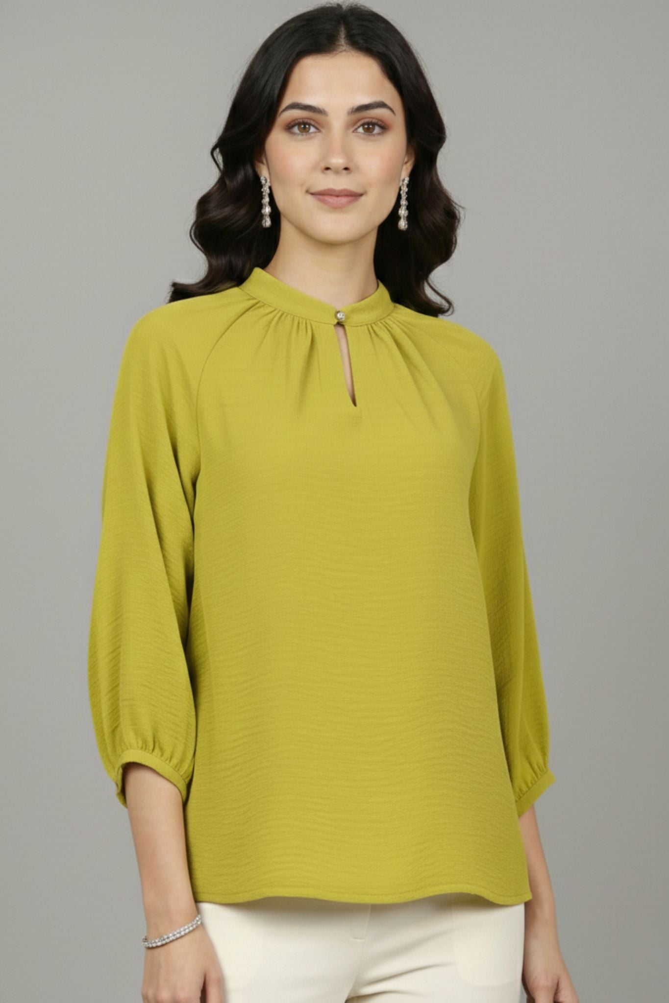 Soft Drape Top - Green | Polyester