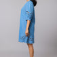 Blue Lyocell Denim A-Line Dress