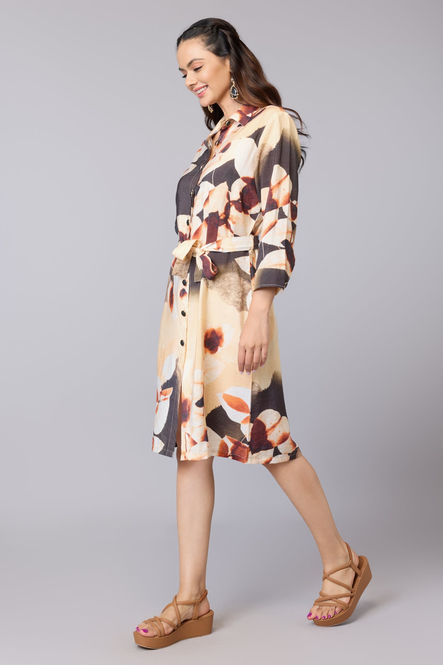 Multi Bloom Shirt Dress