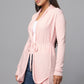 Versatile Belted Knitwear - Pink