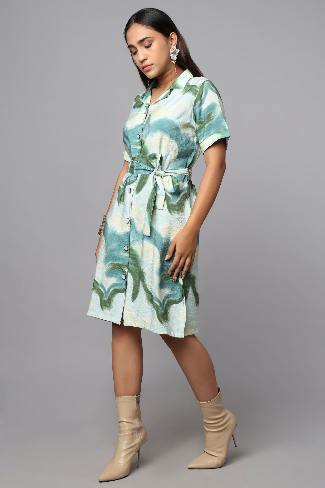 Dreamwave Crinkle Shirt Dress
