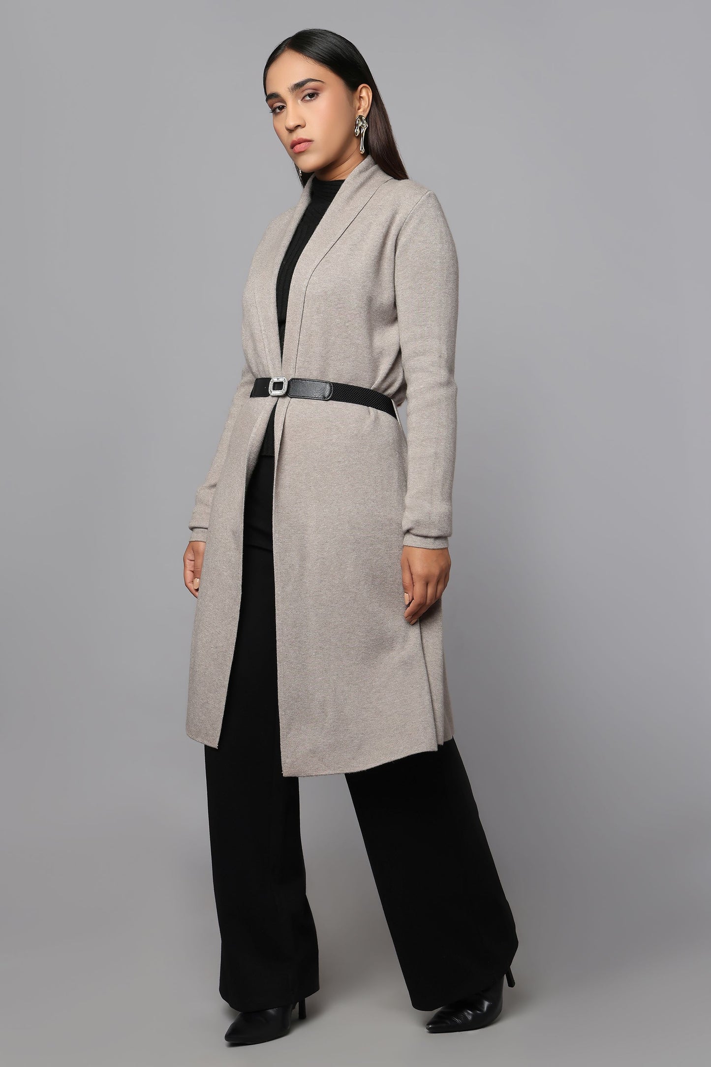 The Cinched Grace Sweater - Grey