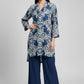 Longline Printed Tunic - Blue | Lyocell Denim