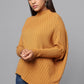 Effortlessly Chic Asymmetrical Sweater - Ocher