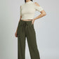Minimal Straight Fit Trousers - Olive | Polyester