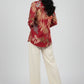 V-Neck Floral Tunic – Red | Viscose Blend