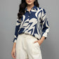 Modern Floral Shirt - Navy | Viscose Blend