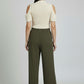 Minimal Straight Fit Trousers - Olive | Polyester