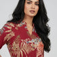 V-Neck Floral Tunic – Red | Viscose Blend