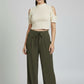 Minimal Straight Fit Trousers - Olive | Polyester