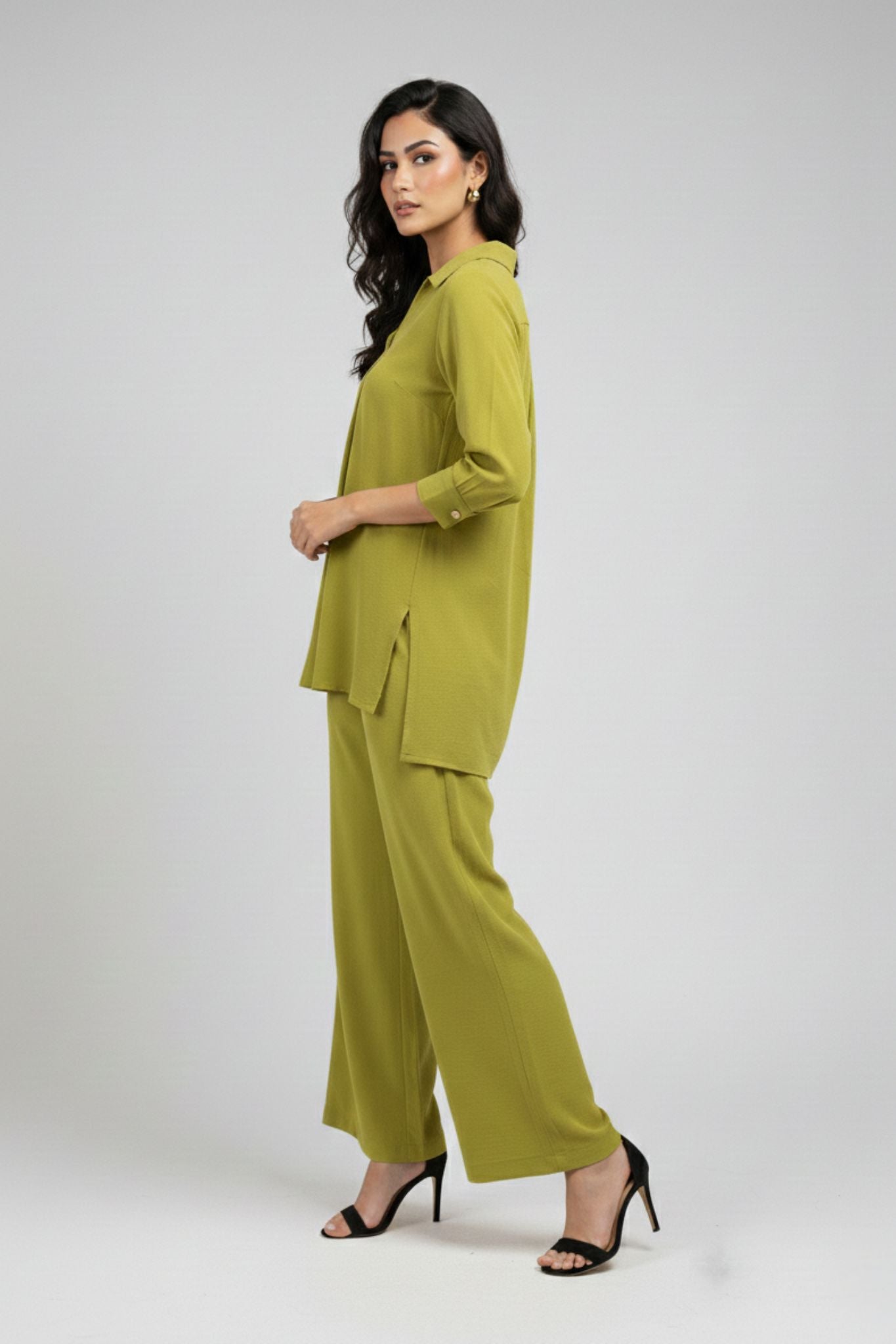 Everyday Ease Co-Ord Set - Green | Polyester