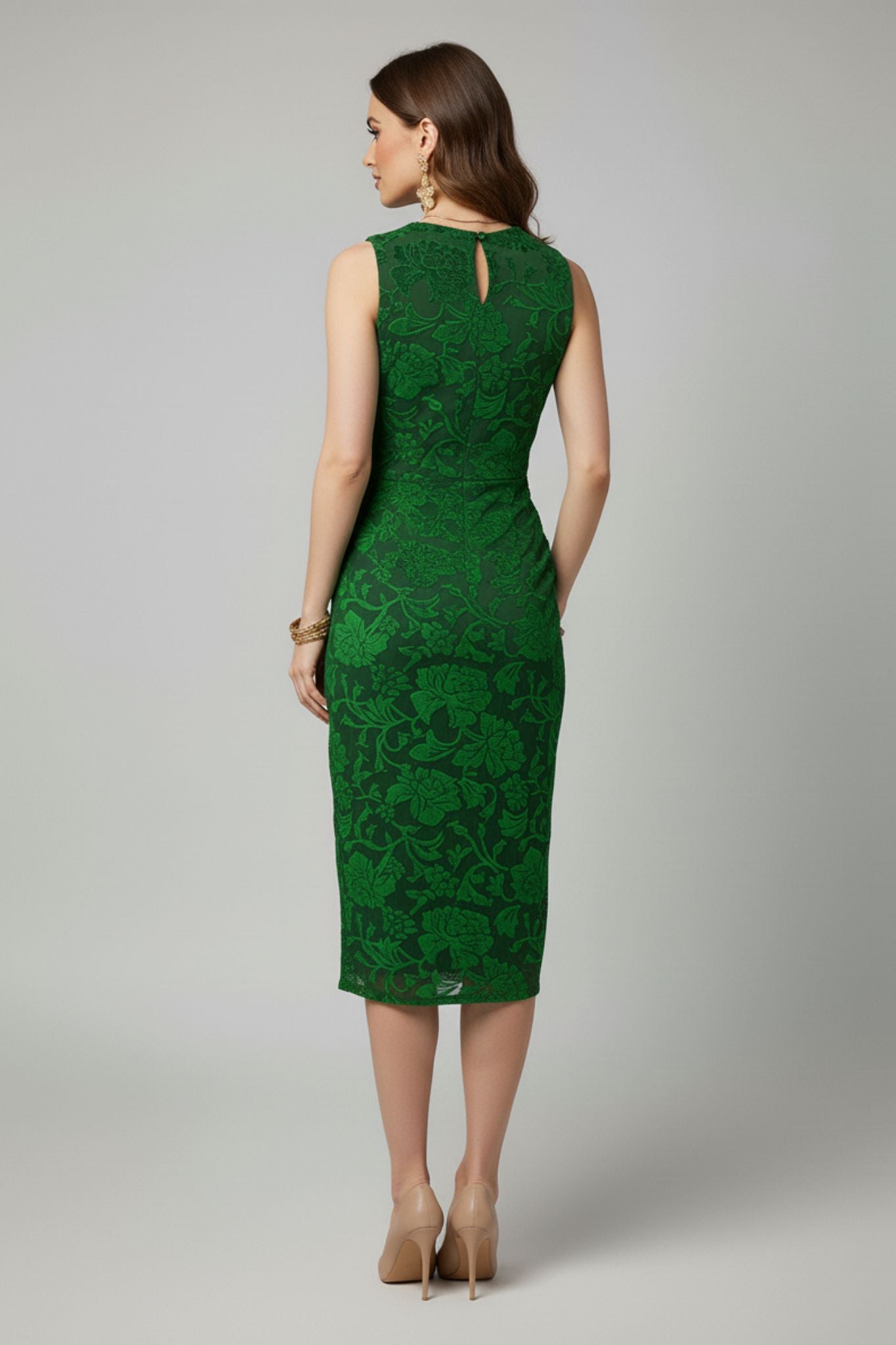 The Midnight Garden Velvet Burnout Midi Dress