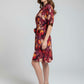 Floral Collared Tie-Up Dress – Cranberry | Viscose Blend