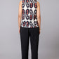 Asymmetrical Ikat Print Sleeveless Top