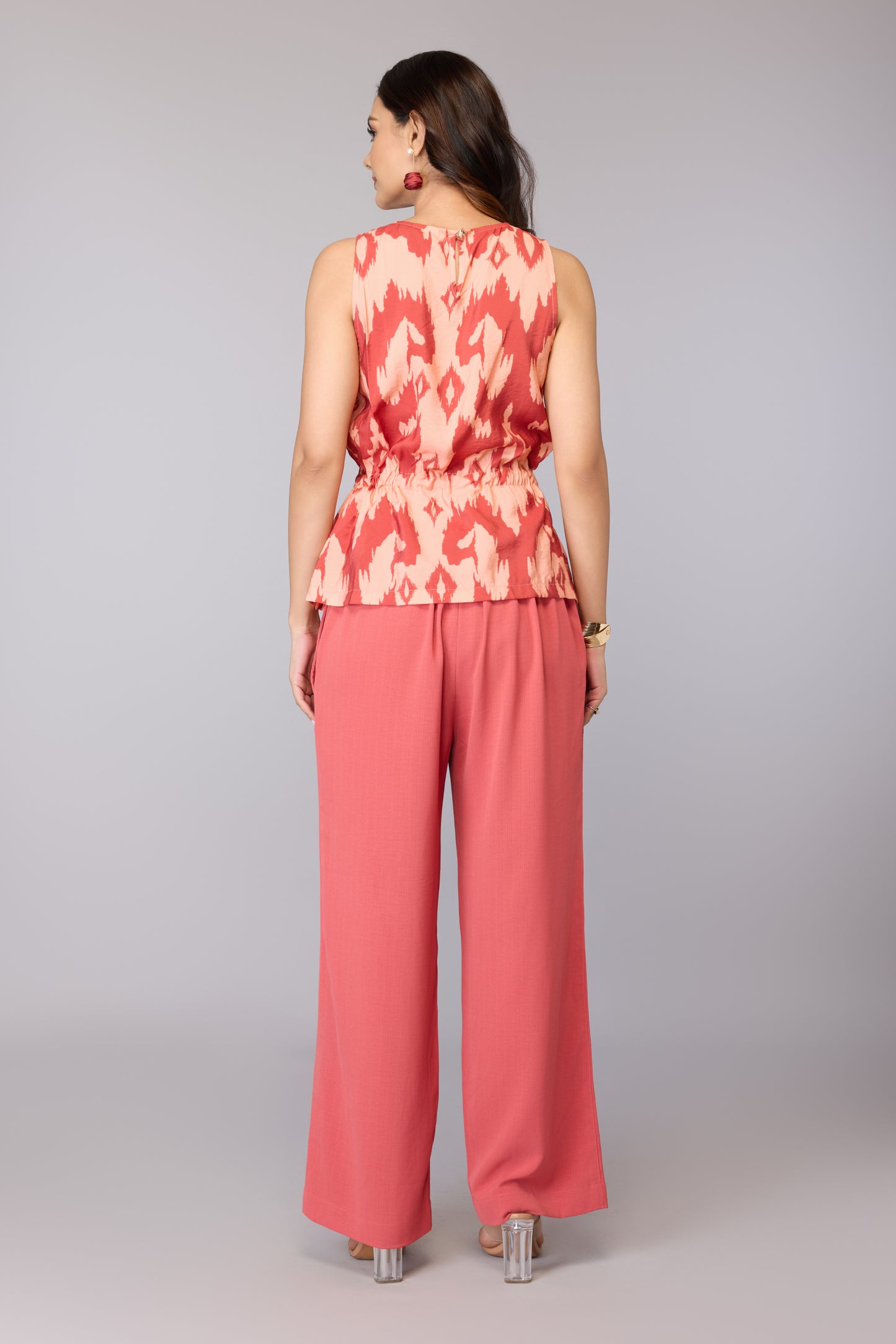 Peach Crush Ikat Top