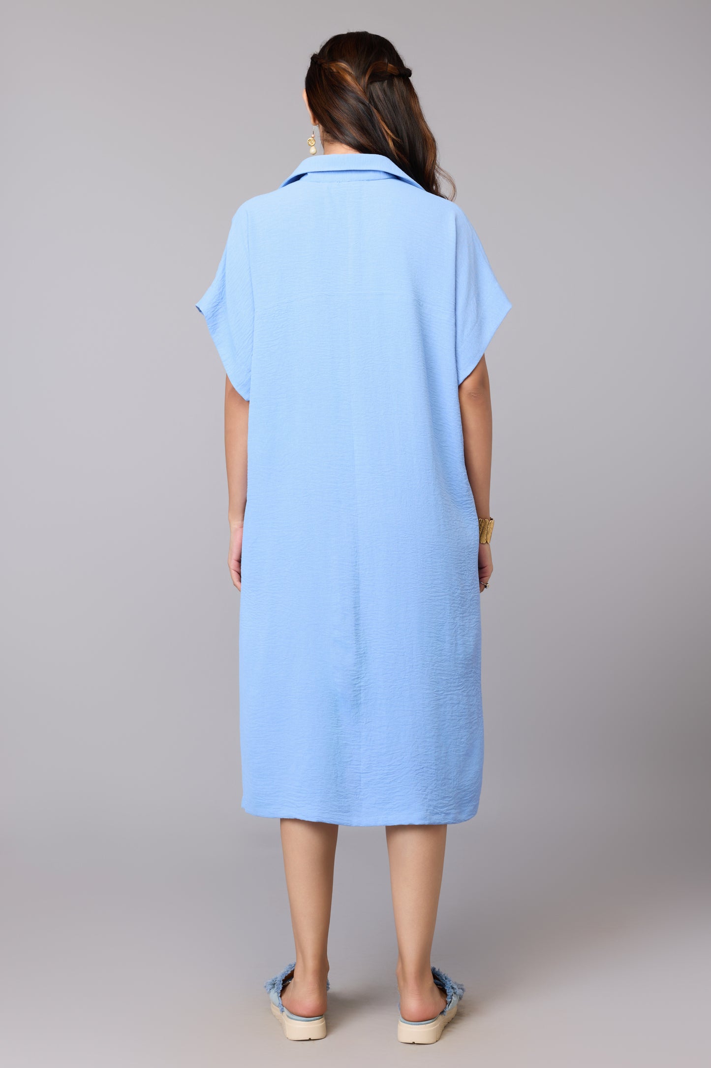 Sky Blue Shirt Dress