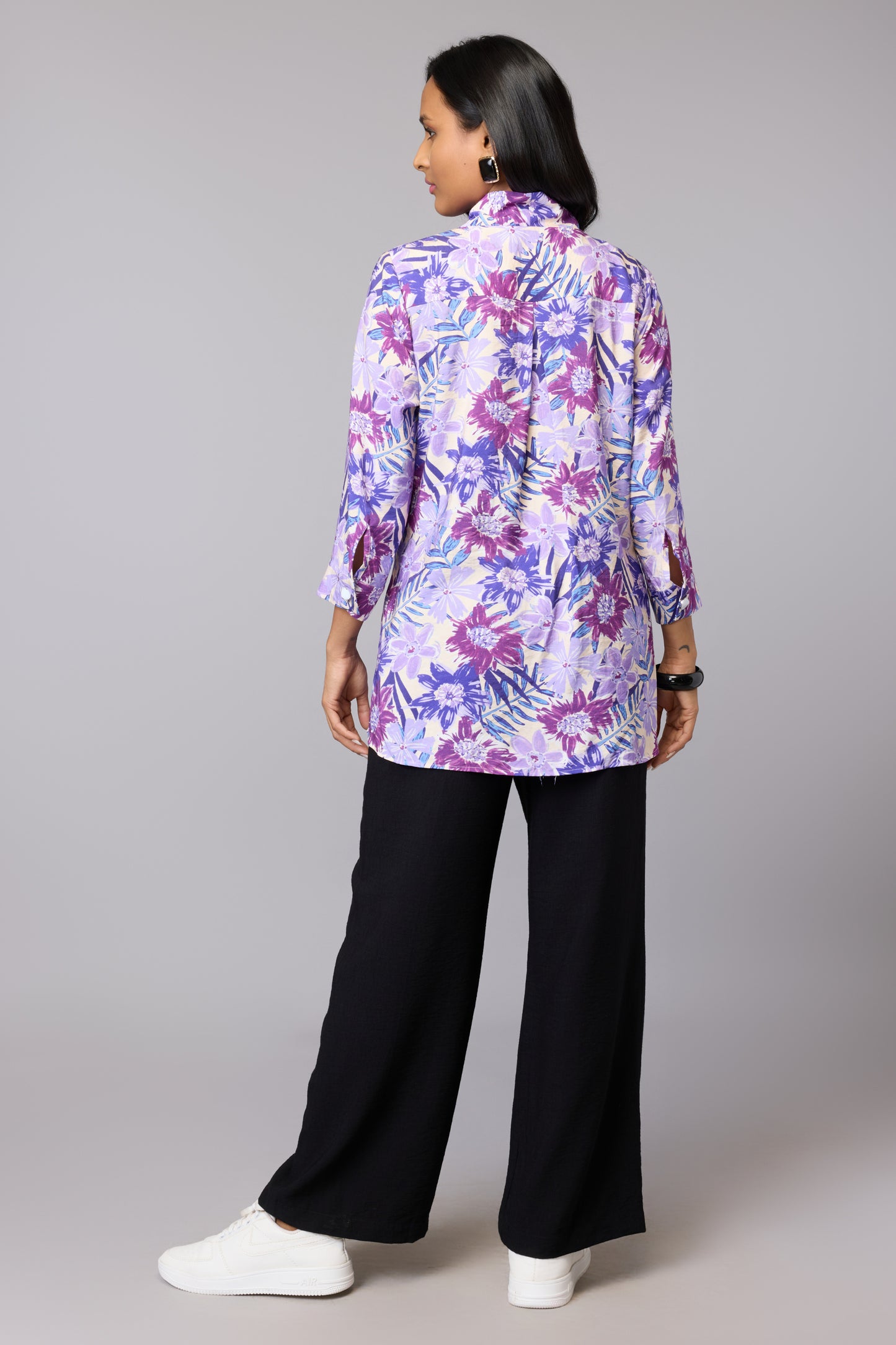 Purple Bloom Longline Top