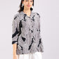 Black Leaf Print Shirt Top