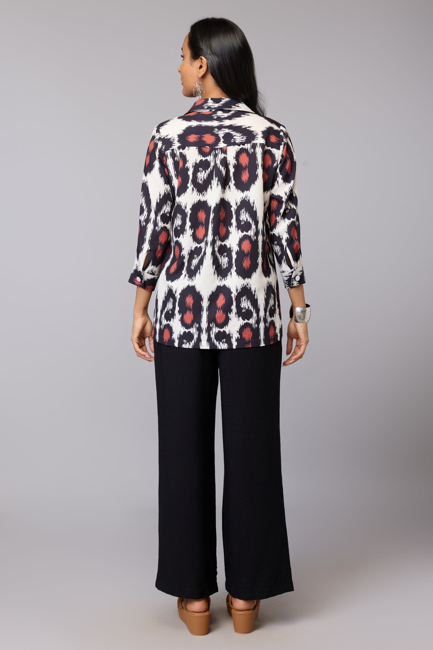 Striking Ikat Shirt Style Top