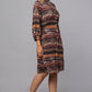 Earthline Knit Shirt Dress with Drawstring Waist